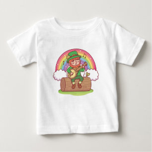 Leprechaun Bonito Tocando Camisa De Bebê Banjo