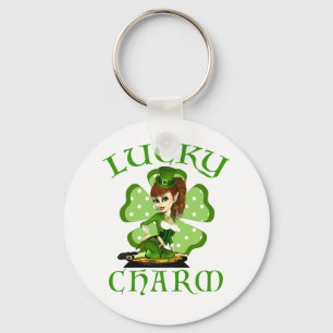 Leprechaun Girl Lucky Charm Chaveiro