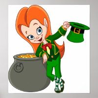 Leprechaun Girl Poster