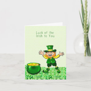 Leprechaun Luck do cartão irlandês