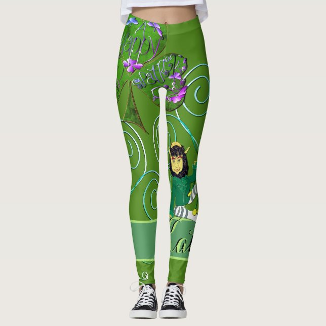 Leprechaun Shamrock Leggings (Frente)