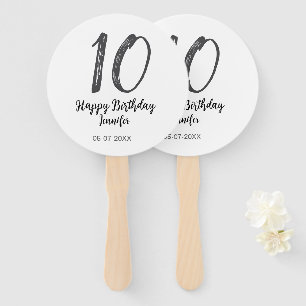 Leque 10.º aniversário adicionar nome data ano modelo ne