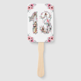 Leque 13 Aniversário Foto Collage Pink Girl Flor White