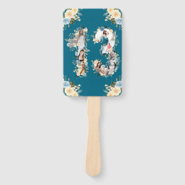 Leque 13 Birthday Teal Collage Flor Amarelo