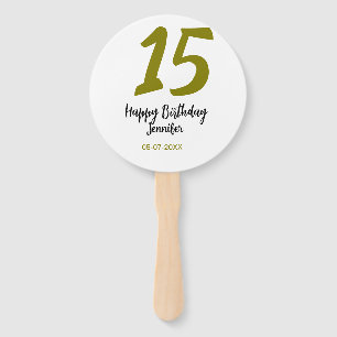 Leque 15 aniversário quiencenera adicionar data ano ouro