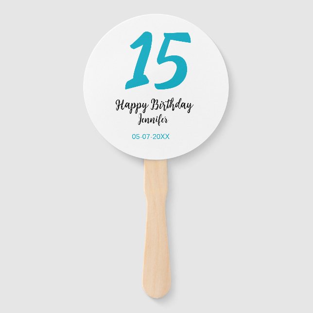 Leque 15 aniversário quiencenera adicionar data ano temp (Frente)