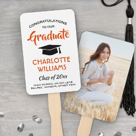 Leque 1 Foto Formatura Moderno Laranja Branco e Preto