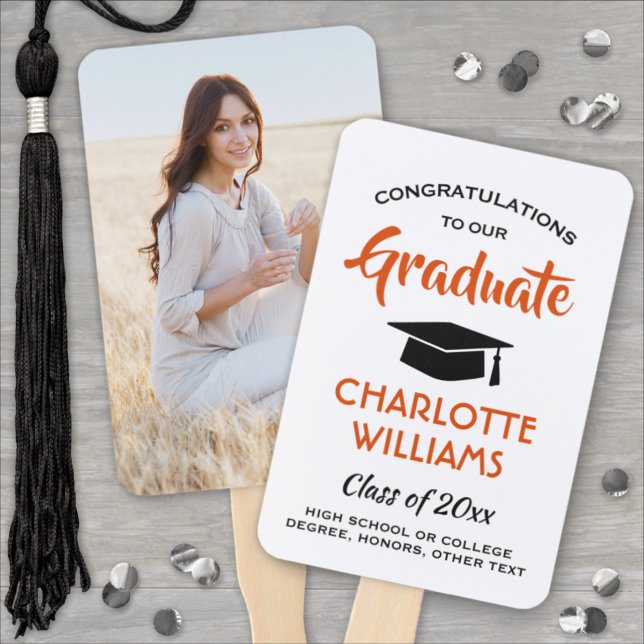 Leque 1 Graduação de Fotografias Laranja Moderno Branco  (Criador carregado)