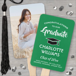 Leque 1 Graduação de Fotografias Verde Elegante Branco e