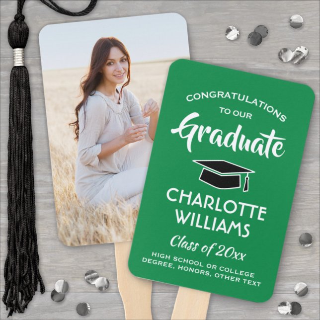 Leque 1 Graduação de Fotografias Verde Elegante Branco e (Criador carregado)