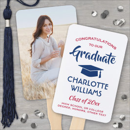 Leque 1 Graduação de Fotografias Vermelho Moderno Branco