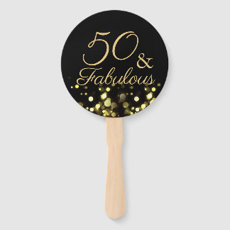 Leque 50 e Fabuloso Aniversário Negro e Dourado