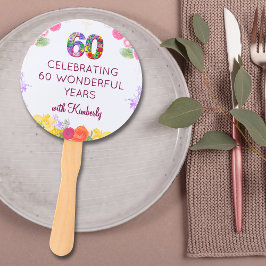 Leque A 60ª festa de aniversário Floral favorece 60 vent