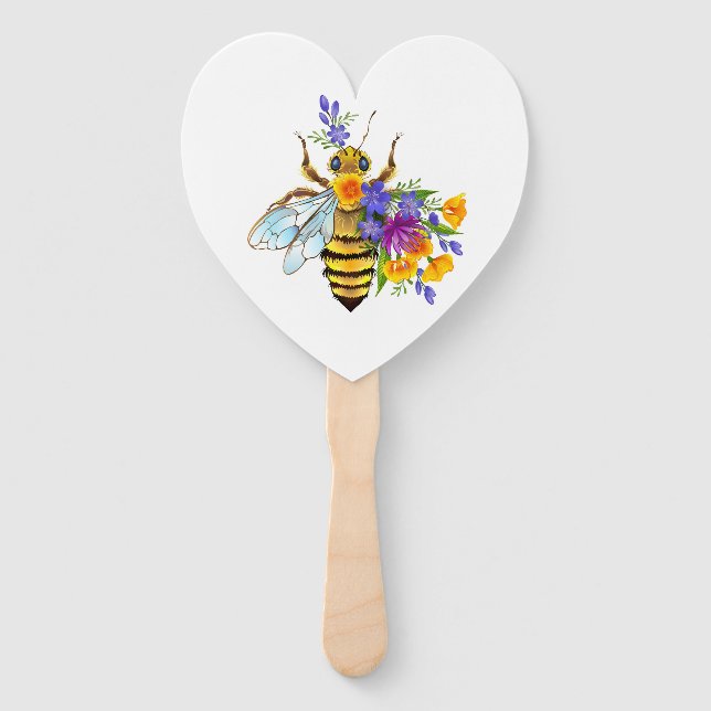 Leque Abeja flor com plantas silvestres (Frente)