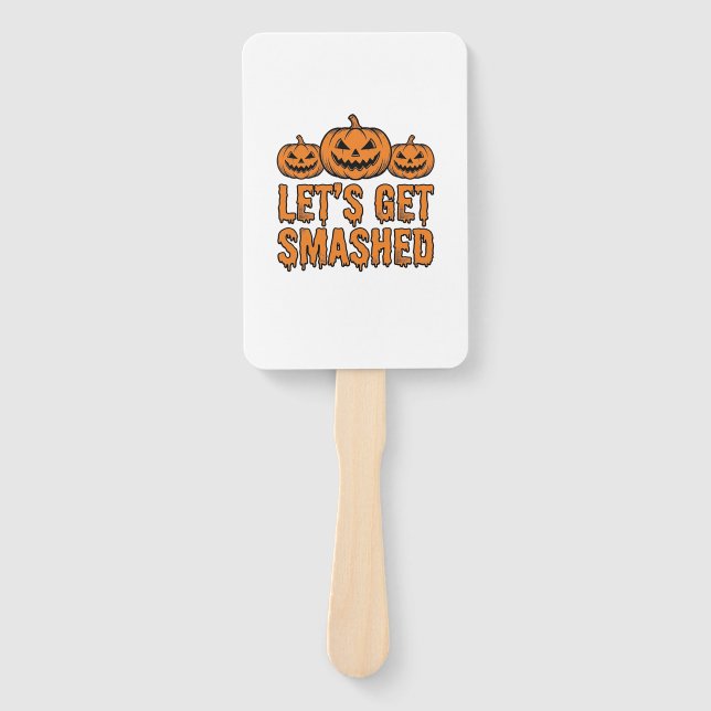 Leque Abóbora Divertida de Halloween Vamos nos Esmagar (Frente)