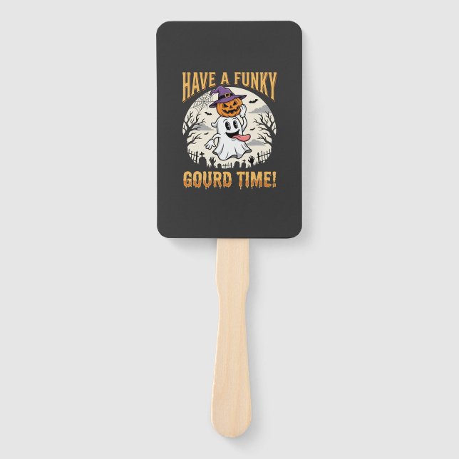 Leque Abóbora Fantasma do Tempo de Halloween (Frente)