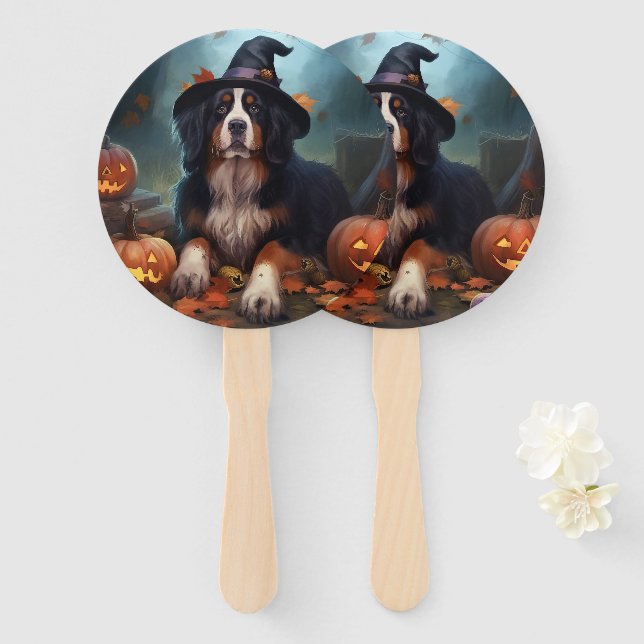 Leque Abóboras do Halloween Assustadoras da Montanha de  (Frente e Verso)
