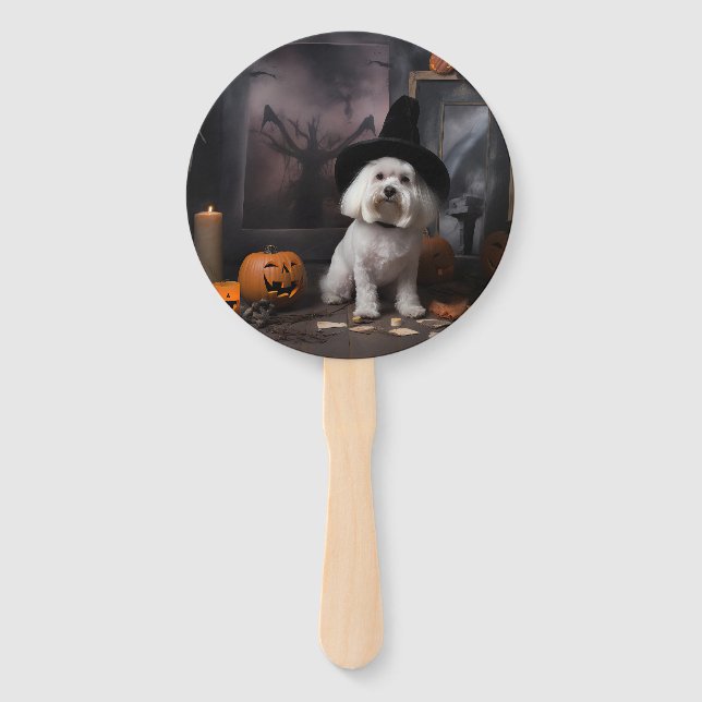 Leque Abóboras Maltesas de Halloween Assustadoras (Frente)