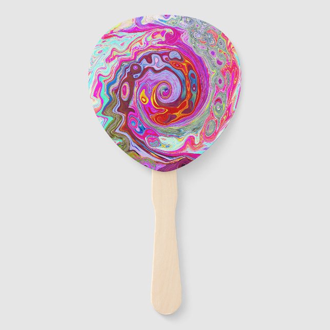 Leque Abstrato da parte traseira do Groovy, rosa quente  (Frente)