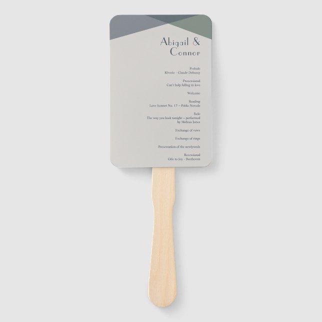 Leque Abstrato Geométrico Marinho De Sage Geométrico Pó  (Frente)