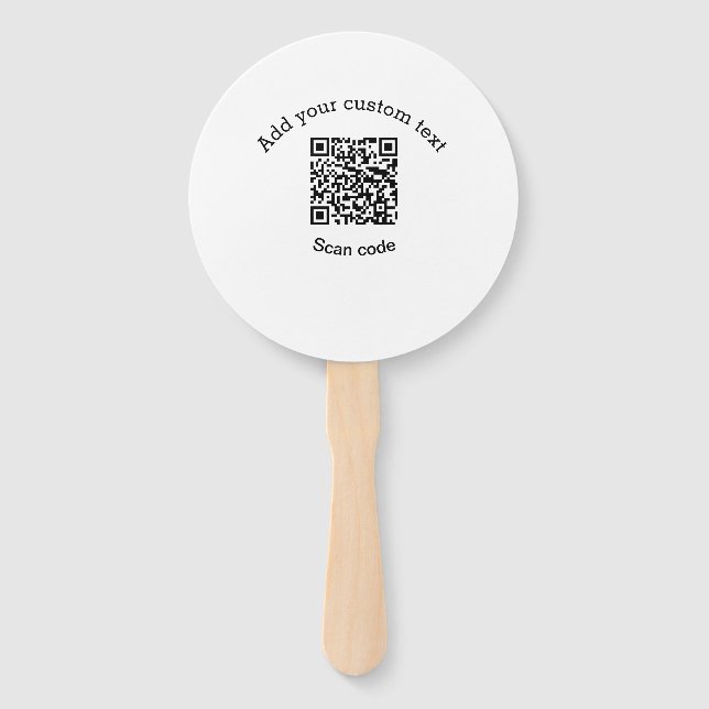 Leque Add your custom text scan QR code business  (Frente)