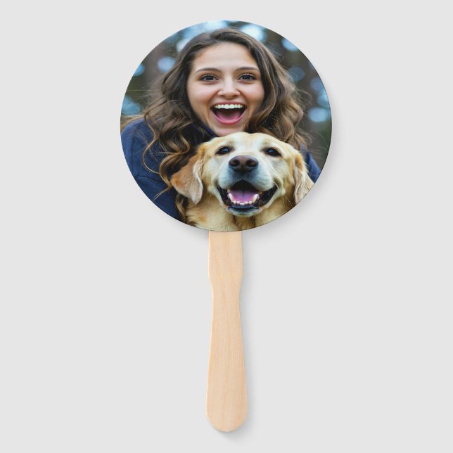 Leque Adicionar Foto Personalizada do Labrador Retriever (Frente)