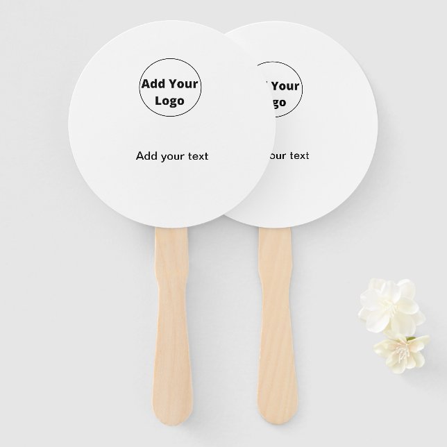 Leque adicione seu texto simples e mínimo personalizado  (Frente e Verso)