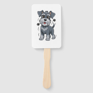 Leque Adorable Schnauzer Pup Illustration With Big Eyes