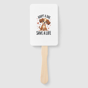 Leque Adote Um Cachorro Salve Uma Vida Vintage Fofinho R