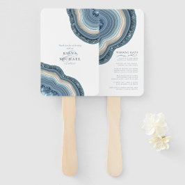 Leque Agate Geode Glitter Festa de casamento Dusty Blue