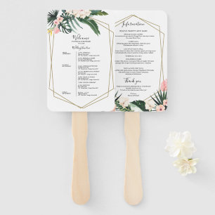 Leque Agenda de Casamento de Fim de Semana Floral Geomét