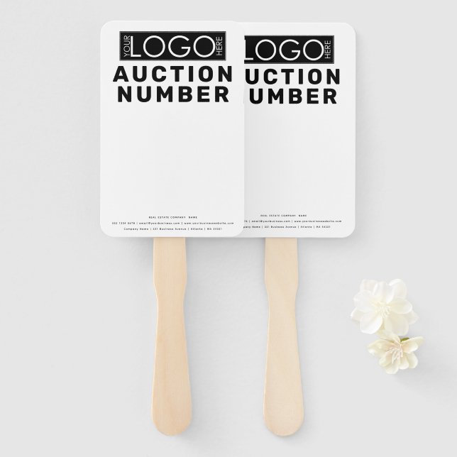 Leque Agente Imobiliário House Bidding Lection Paddle (Frente e Verso)