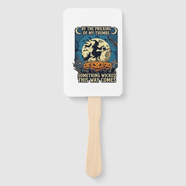 Leque Algo Mau Vem Bruxa Halloween Abóbora (Frente)