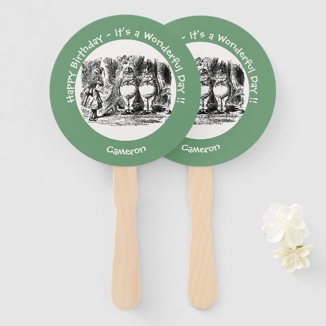 Leque Alice no País das Maravilhas (Frente e Verso)