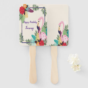 Leque Aloha flamingo tropical
