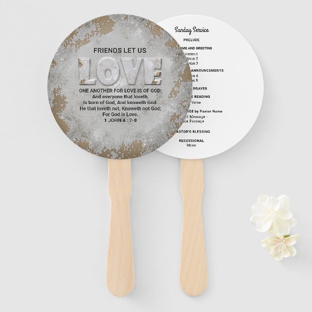 Leque Ame-Se Outra Escritura Verso 1 John 4:7-8 (Frente e Verso)