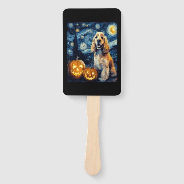 Leque American Cocker Spaniel Cute Dog Halloween Jack O  (Frente)