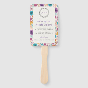 Leque Amor em Flor Romance Floral Rosa Roxo Casamento