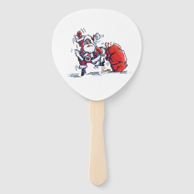 Leque Angry Santa paddle hand fans (Frente)