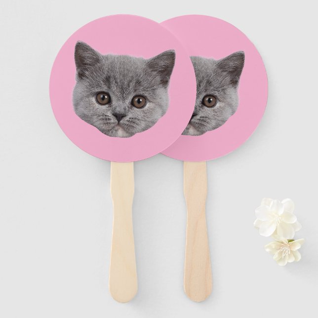 Leque Aniversário da Festa de solteira de Corte de Gato  (Frente e Verso)