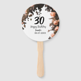 Leque Aniversário de 30 anos moderna de flor da rosa ros