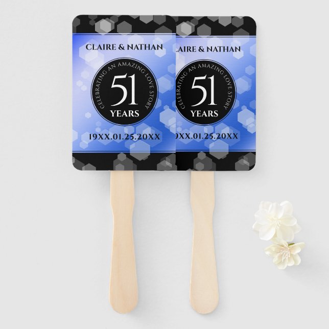 Leque Aniversário de Casamento da rua Elegante 51 (Frente e Verso)