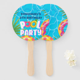 Leque Aniversário de Festa Tropical na Piscina