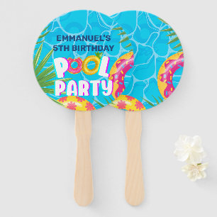 Leque Aniversário de Festa Tropical na Piscina