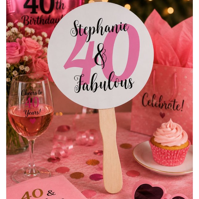 Leque Aniversário Personalizado 40 & Fabuloso (Criador carregado)