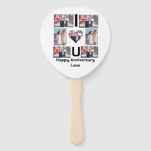 Leque Aniversário Personalizado Amo-te à Colagem Fotográ