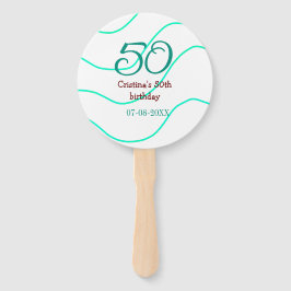 Leque Apelido vermelho verde para aniversário de 50 anos