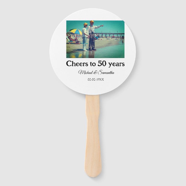 Leque aplausos para o aniversário de 50 anos adicionar n (Frente)