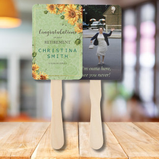 Leque Aposentação da Aquarela de Sunflower Vintage Garde