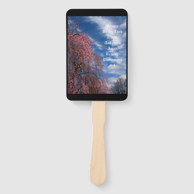 Leque April Sky com Philippians 4:4 (Frente)